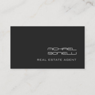 Grey Background Real Estate Agent Business Card
