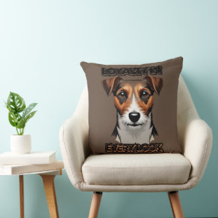 Grey Background Terrier Realistic Sketch Throw Pillow