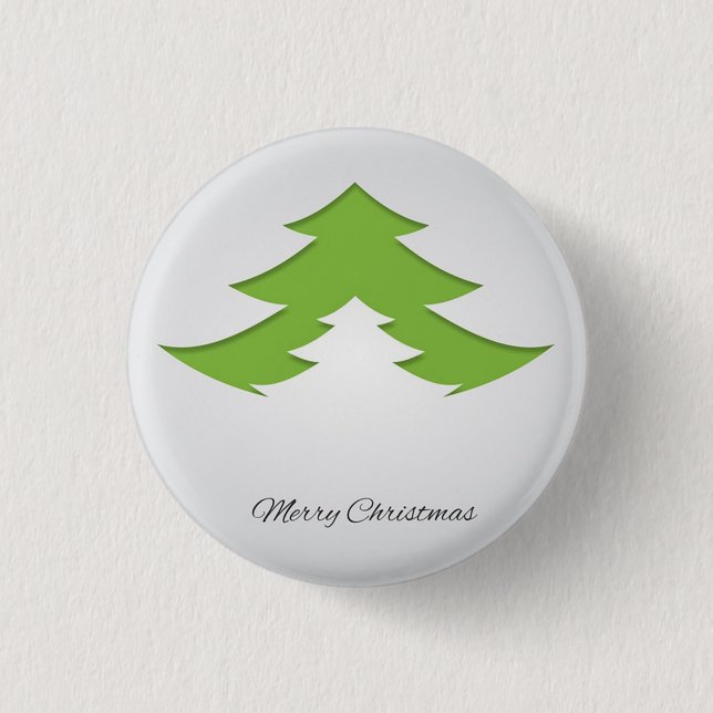  Grey Background With Christmas Tree 1 Inch Round Button (Front)