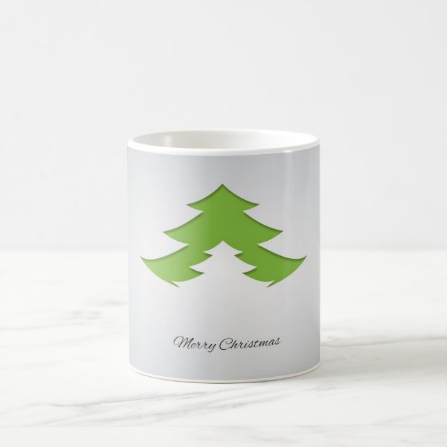  Grey Background With Christmas Tree Coffee Mug (Center)