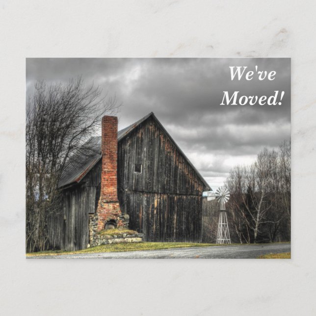 Grey Barn We've Moved New Address Postcard (Front)