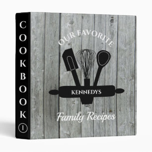 Grey Barn Wood Family Recipe Book Cookbook Binder
