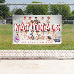 Grey Baseball Team Banner - Personalized