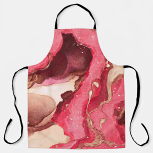 Grey Batik Illustration. White Silky Texture. Rose Apron
