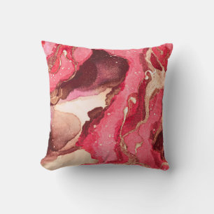 Grey Batik Illustration. White Silky Texture. Rose Throw Pillow