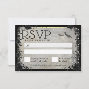 Grey Bats Gothic Matching RSVP Card