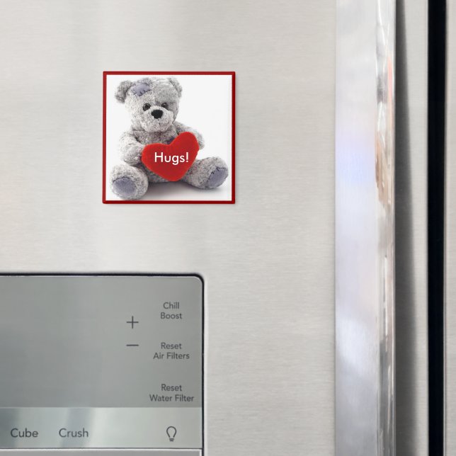 Grey Bear With Heart Magnet (In Situ (Fridge))