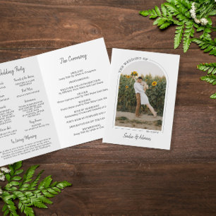 Grey Beautiful Arch Photo Wedding Program