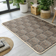 Grey, Beige & Brown Geometric Rug