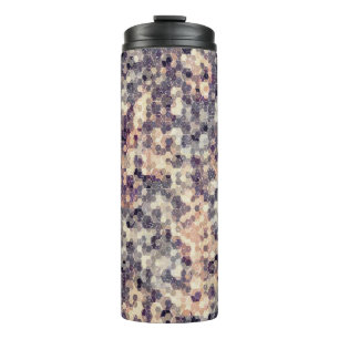 Grey, beige geometric  thermal tumbler