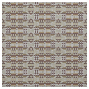 Grey Beige Khaki Taupe Brown Eclectic Ethnic Art Fabric