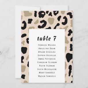 Grey beige pattern. Modern guest Seating chart. Invitation