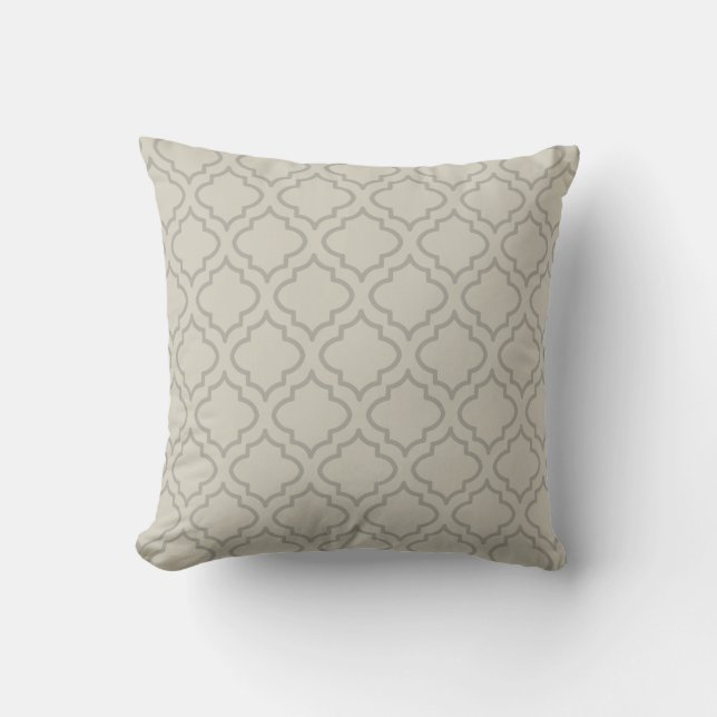 Grey Beige Pattern Pillow (Front)