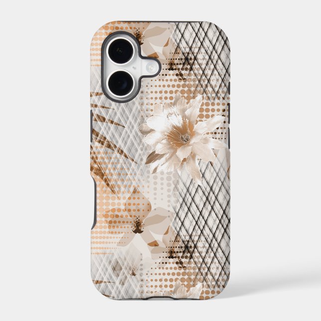 Grey, beige tropical pattern. (Back)