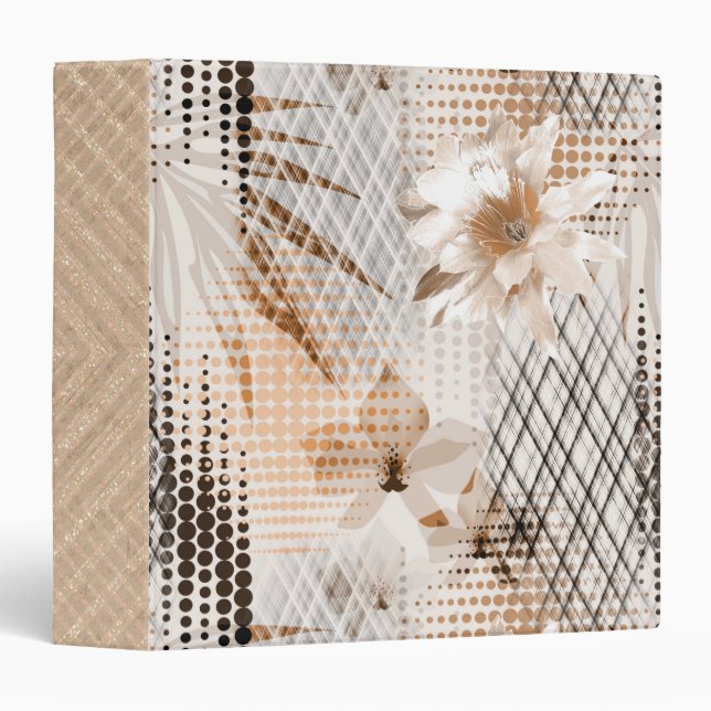 Grey, beige tropical pattern. binder (Front/Spine)