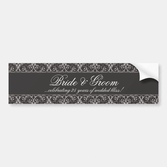 Grey Berry Cluster Anniversary Bumper Sticker (Front)