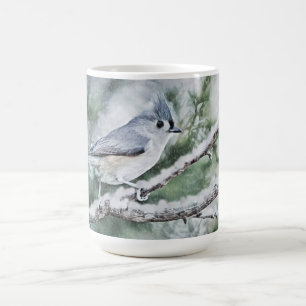 Grey Bird in the Snow Winter Mug Cup