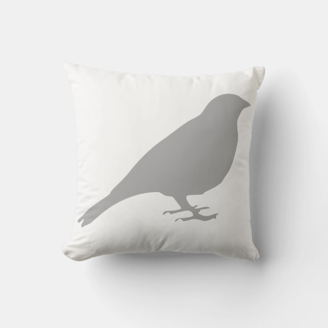 Grey Bird Pillow (Front)