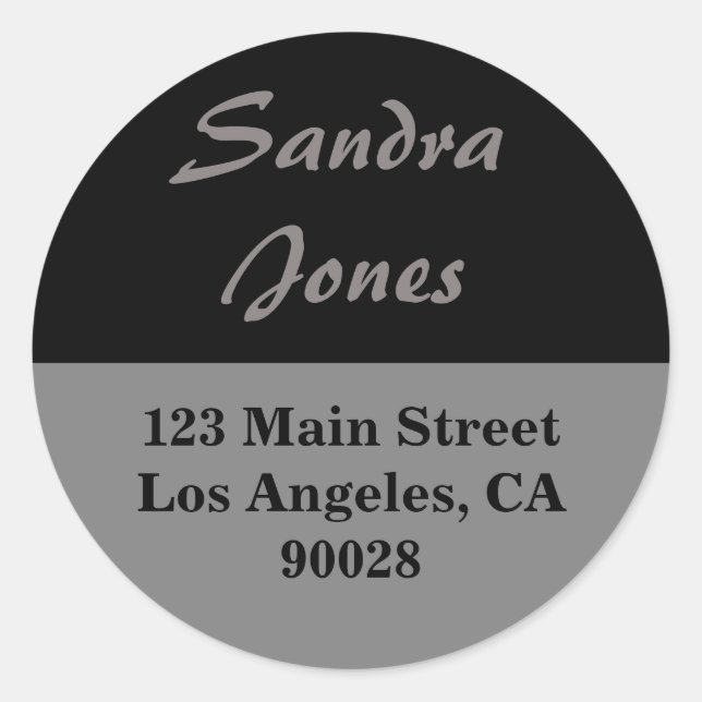 grey black  address label (Front)