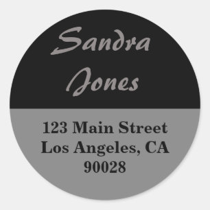 grey black  address label