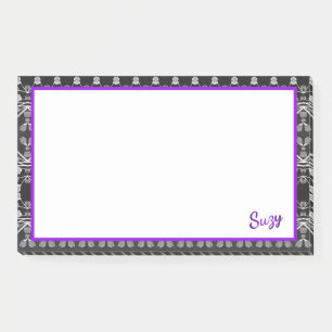 Grey Black and Purple  Post-it Notes