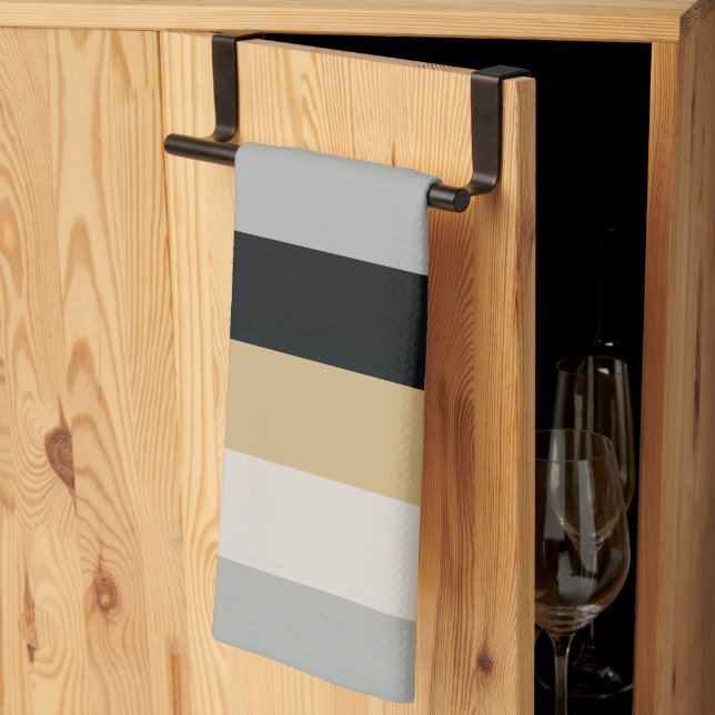 Grey, Black and Tan   Kitchen Towel (Thirds Fold)