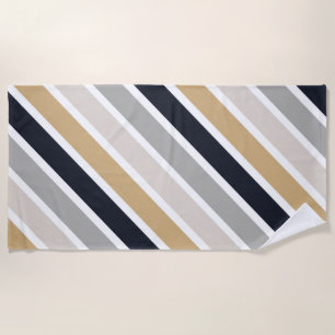 Grey, Black and Tan n Beach Towel