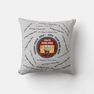 Grey Black and White Basketball Coach Gifts Throw Pillow