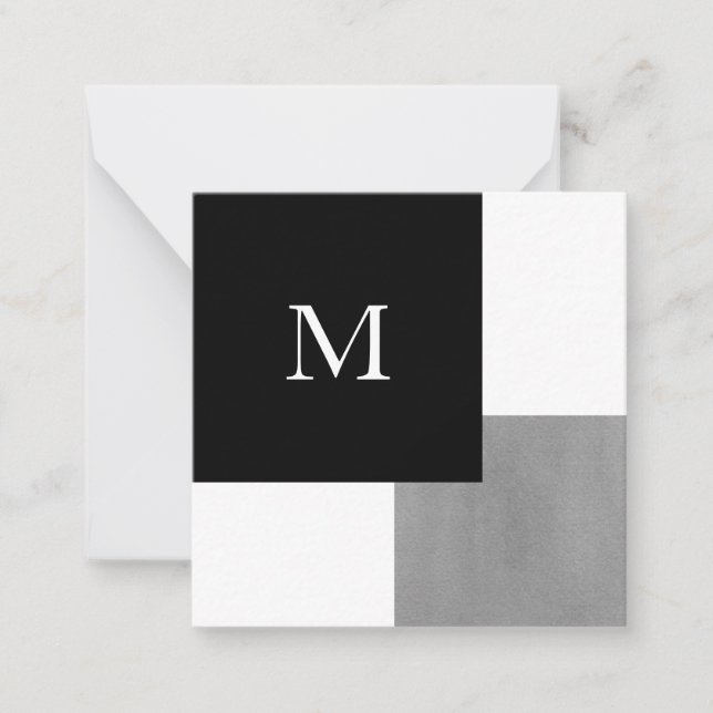 Grey Black and White Geometric Card (Front)