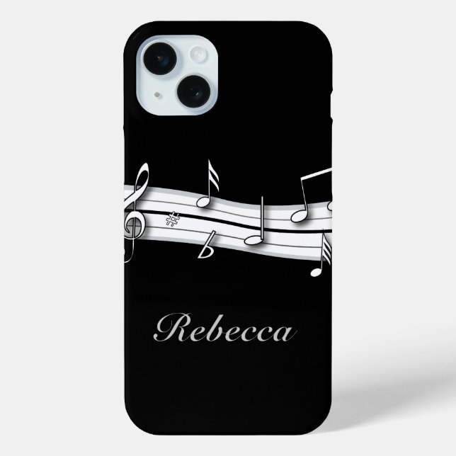 Grey black and white musical notes score Case-Mate iPhone case (Back)