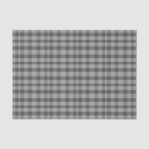 Grey black and white plaid tissue paper