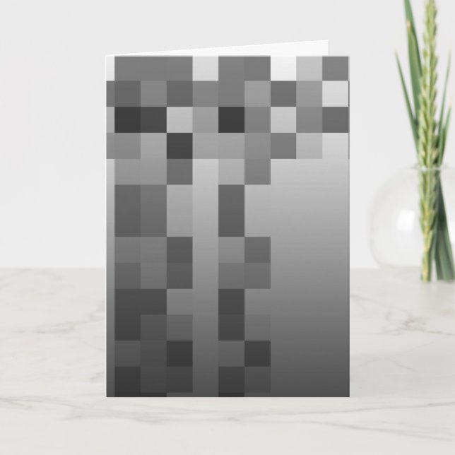 Grey, Black and White Squares Pattern. Card (Front)