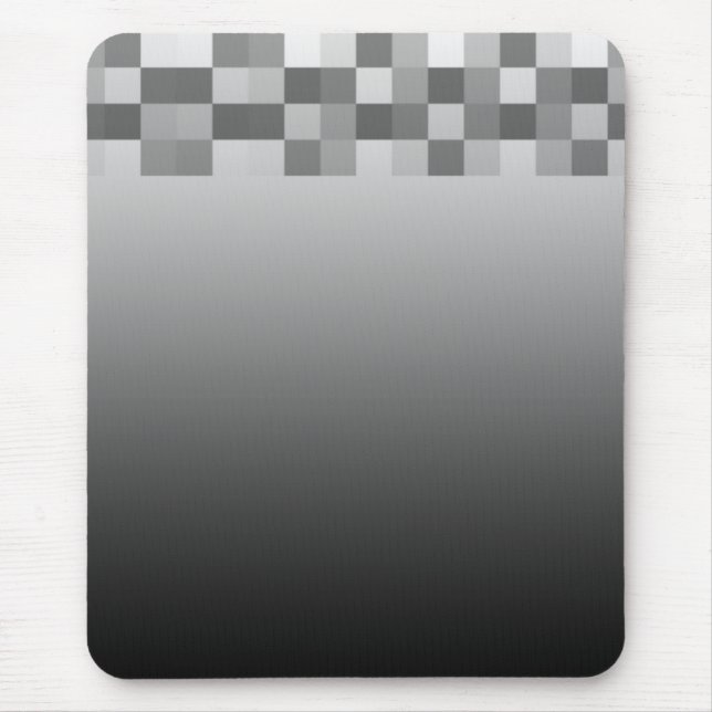 Grey, Black and White Squares Pattern. Mouse Pad (Front)