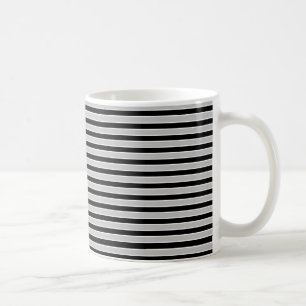 Grey, Black and White Stripes Coffee Mug