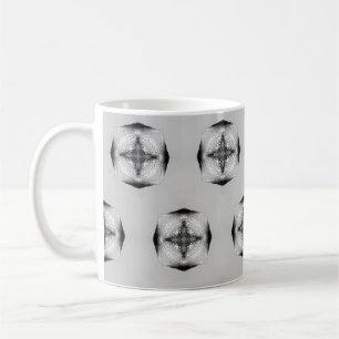 Grey black and white turtle square hearts coffee mug