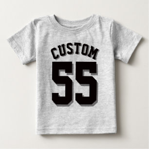 Grey & Black Baby Sports Jersey T-Shirt