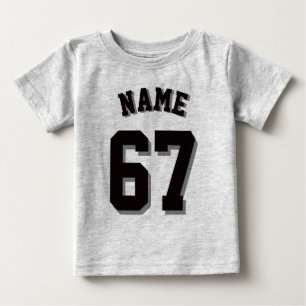 Grey & Black Baby Sports Jersey T-Shirt