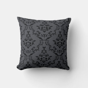 Grey/Black Baroq Design Decorative Pillow