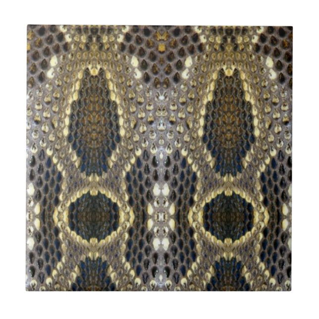 grey black beige animal pattern snake print tile (Front)