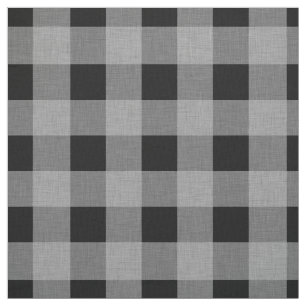 Grey Black Buffalo Plaid   Big Checks   Custom Fabric
