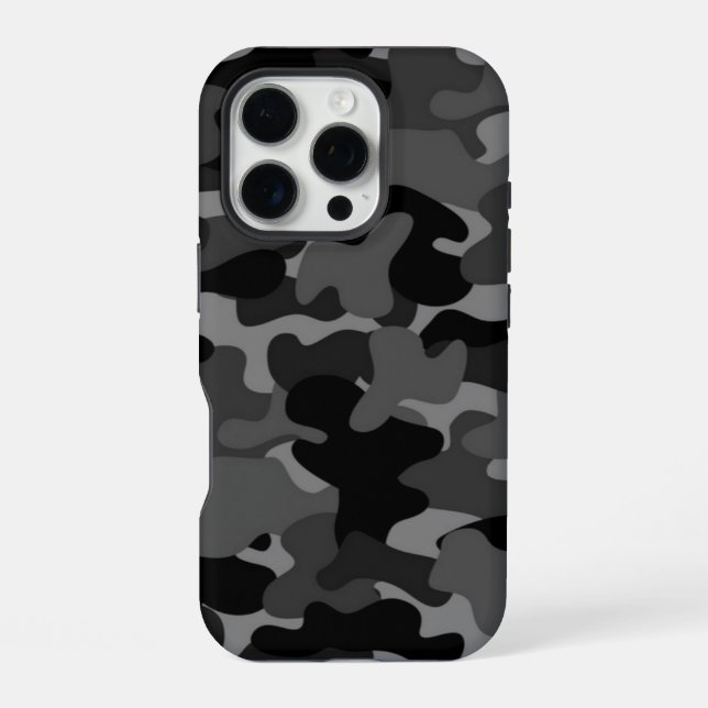 Grey Black Camo iPhone Case (Back)