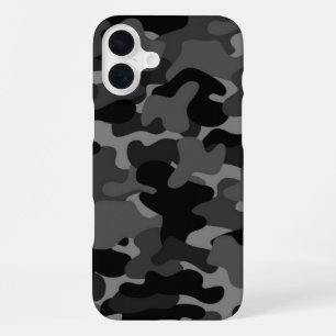 Grey Black Camo iPhone 16 Plus Case