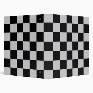 Grey Black Check Pattern Design Binder