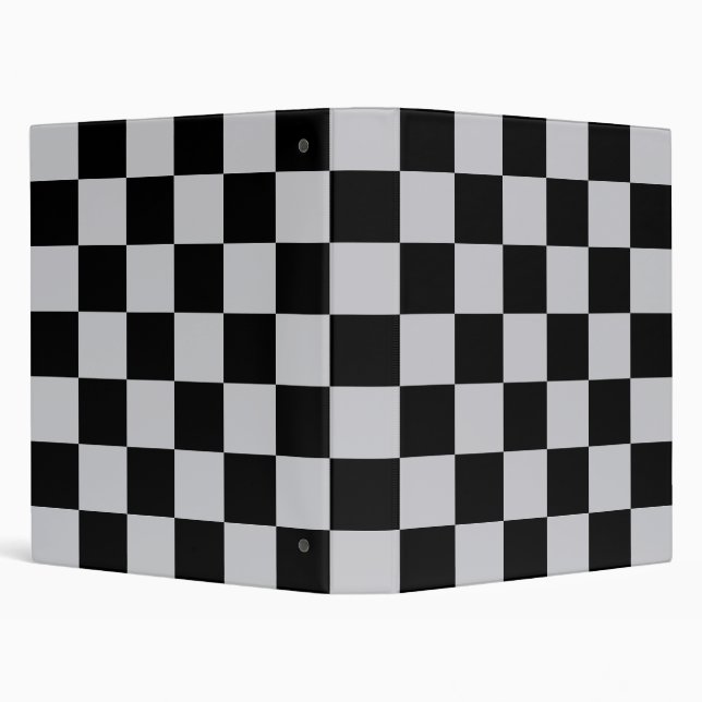 Grey Black Check Pattern Design Binder (Background)