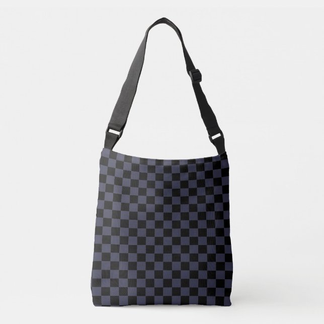 Grey & Black Chequered Crossbody Bag (Front)