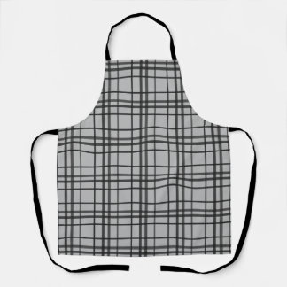 Grey black chequered lines apron