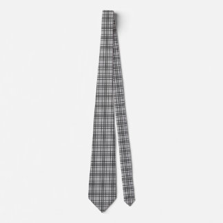 Grey black chequered lines tie