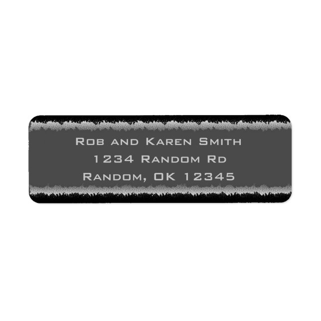 Grey black customizable shredded labels (Front)