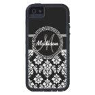 Grey Black Damask with Monogram