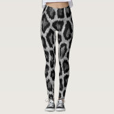 Black And Gray Leopard Print Leggings